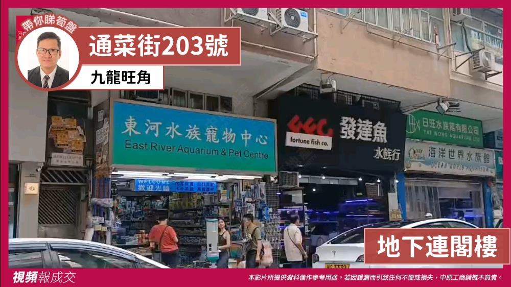 九龙旺角 通菜街203号 地下连阁楼｜视频报成交｜中原工商铺