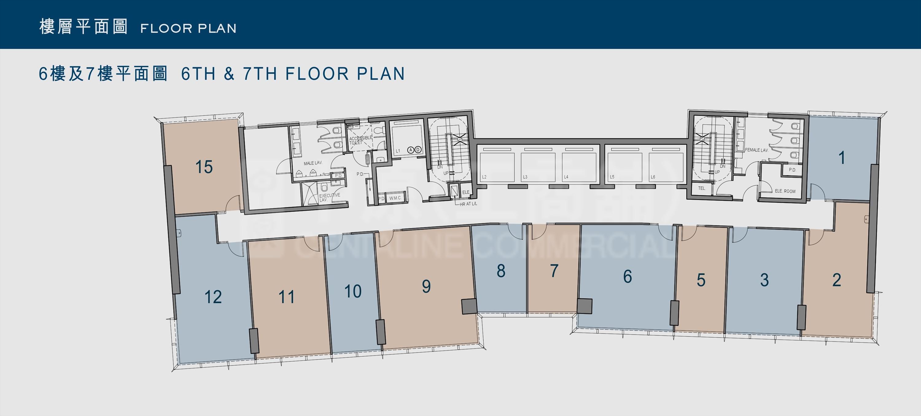 one bedford place one bedford place 6f & 7f floor plan | office new property listing | centaline commercial